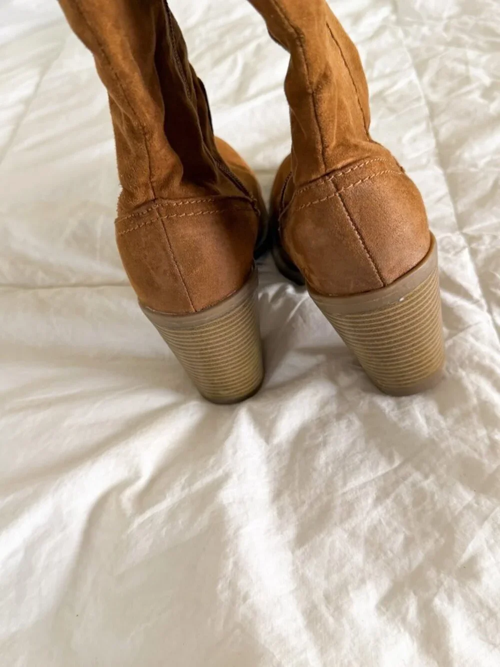 Universal Thread Brown Tan Over The Knee High Boots Block Heel Suede Womens 8